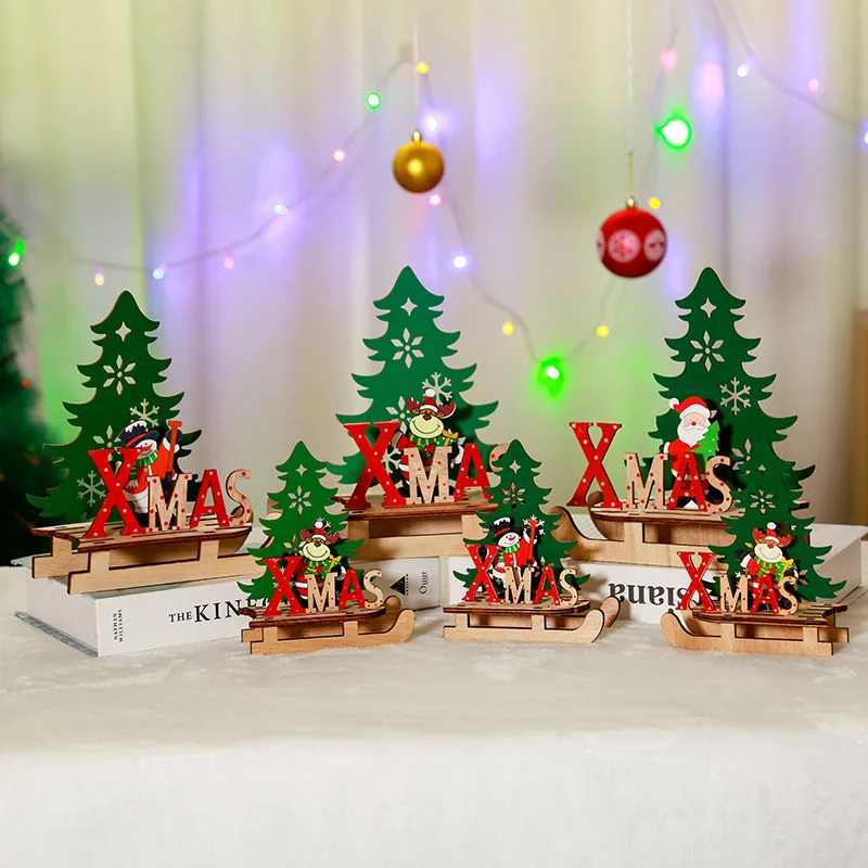 

Wooden Christmas Decoration for Home Christmas Tree Pendant Christmas Wood Ornaments Navidad New Year 2021Party Small Gift Snow