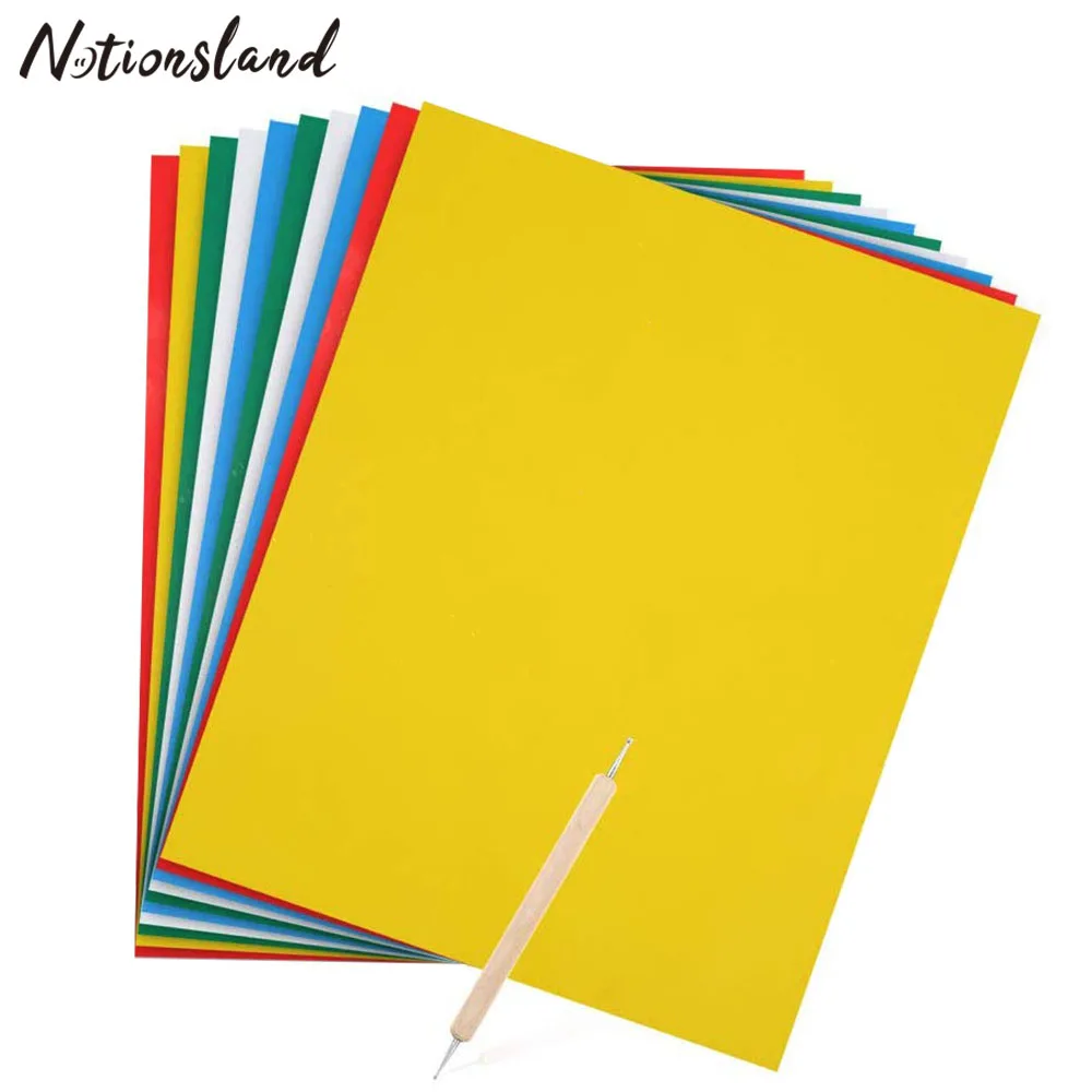 

10pcs Embroidery Patterns Transfer Paper with Embossing Stylus Water-Soluble Tracing Paper Cross Stitch Drawing for Home Sewing