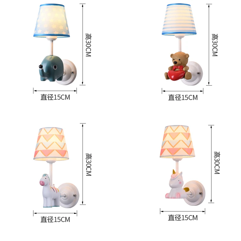 Современные настенные бра с изображением животных из мультфильмов лампа для