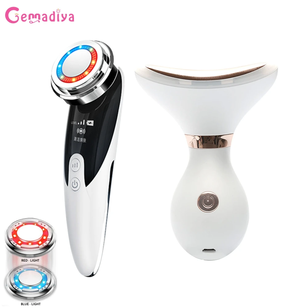 

Светодиодная фотонная терапия для шеи и лифтинга морщин массажер для лица приспособления для лифтинга тепла высокочастотное подтягивание ...