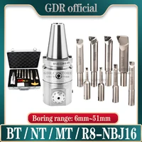 nbj16 1 set boring tool suite bt30 bt40 bt50 nt30 nt40 r8 mta mtb nbj16 fine boring cnc machine tools boring cutter tool holder