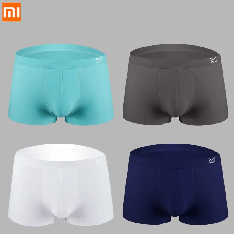 Новинка Xiaomi Mijia бесшовное шелковое нижнее белье для мужчин быстросохнущие шелковистые 3D мужские боксеры дышащие прохладные эластичные мужские трусы