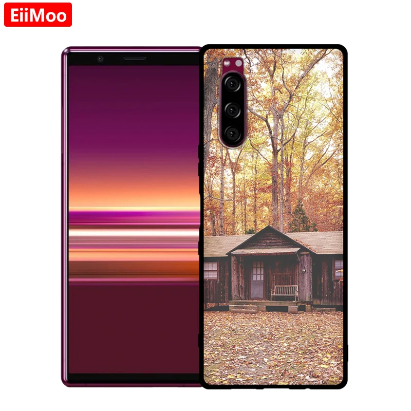 Чехол для Sony Xperia 5 силиконовый матовый тонкий ТПУ с 3d-рисунком Xperia5 2019 | Мобильные