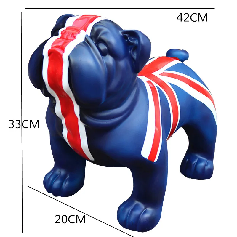 Adornos europeos de 42CM, decoraciones de perro de simulaci&oacute;n de Bulldog brit&aacute;nico, regalos de apertura de tienda, L3018-2