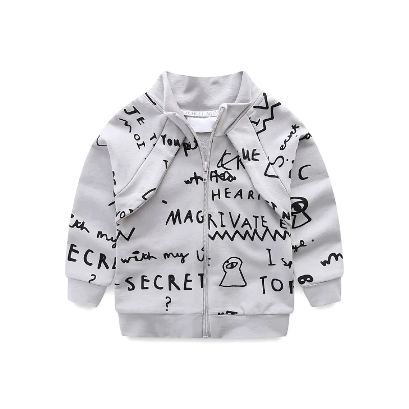 Light Grey Jacket Комплект детской одежды, Осень-зима, толстовка для мальчиков и девочек, штаны, детский хлопковый топ, футболка, куртка, платье для девочек, детская одежда - Цвет: Light Grey Jacket
