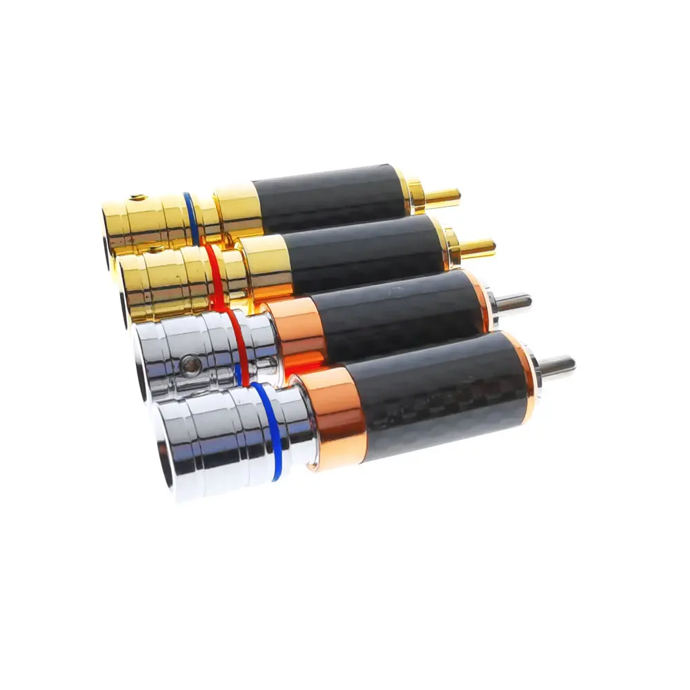 4 шт. RCA Горячий Новый OEM Высокое качество углеродное волокно разъем Сварка аудио