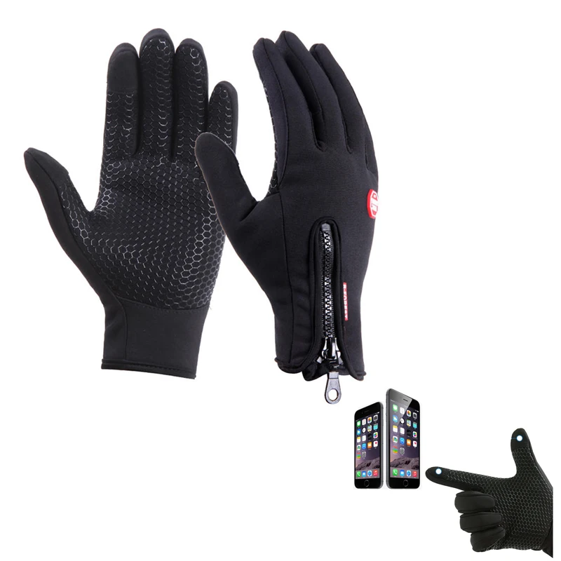 Зимние теплые перчатки для сенсорных экранов Нескользящие уличные велоспорта