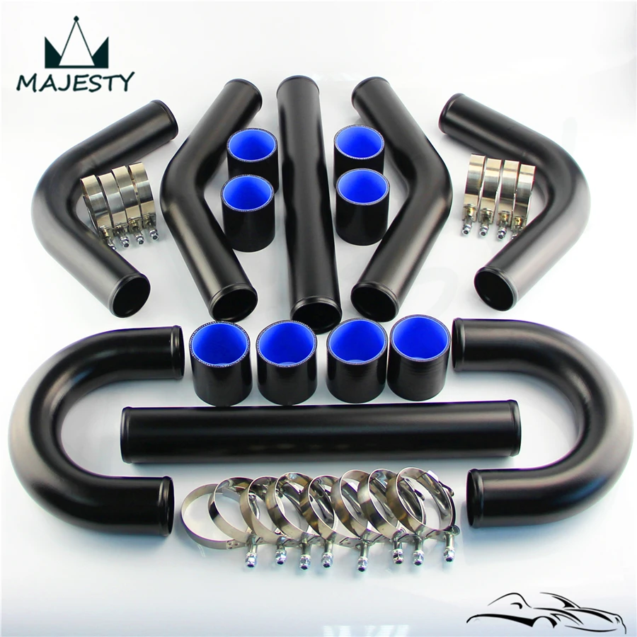 

2.75" 70mm Aluminum Universal Intercooler Turbo Piping pipe + Hose Kit