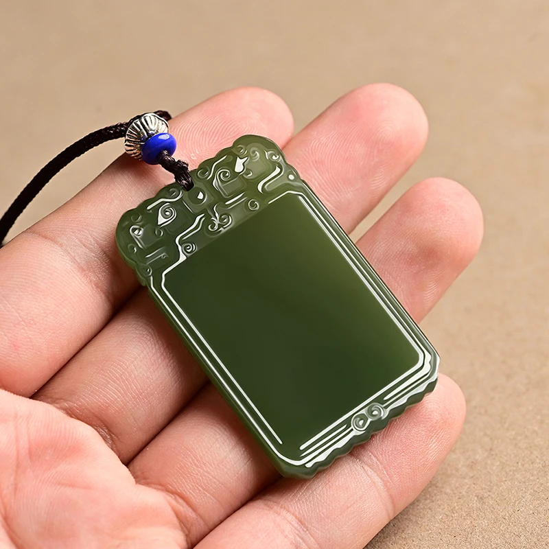 

Нефритовое ожерелье с подвесками из натурального нефрита, на удачу, ручной работы, Нефритовое ожерелье из подвеска уникального дизайна неф...