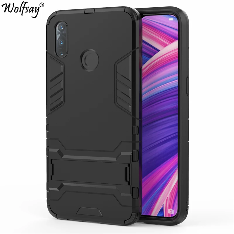 

Чехол Wolfsay для Oppo Realme 3 чехол тонкий ПК + мягкая резиновая броня чехол для телефона чехол для Realme 3i чехол для бизнеса Fundas Oppo Realme 3