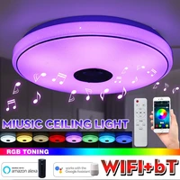 100v 220v modern rgb led ceiling lights home lighting 72w app bluetooth music light bedroom smart ceiling lamps remote control