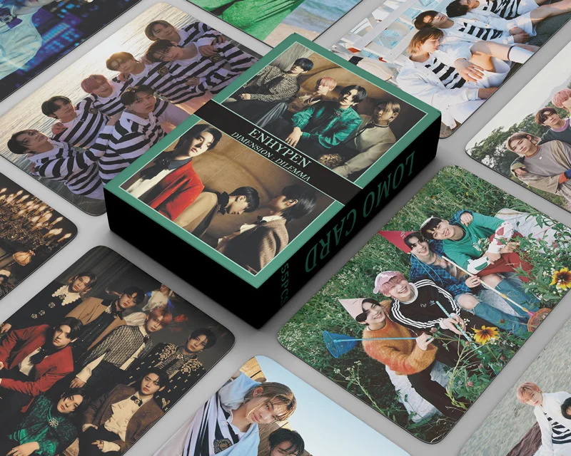

55 шт./компл. Kpop ENHYPEN Lomo карты HD фото открытки в альбом k-pop Размеры: дилема Фотокарточка открытка Kawaii Канцелярские подарки
