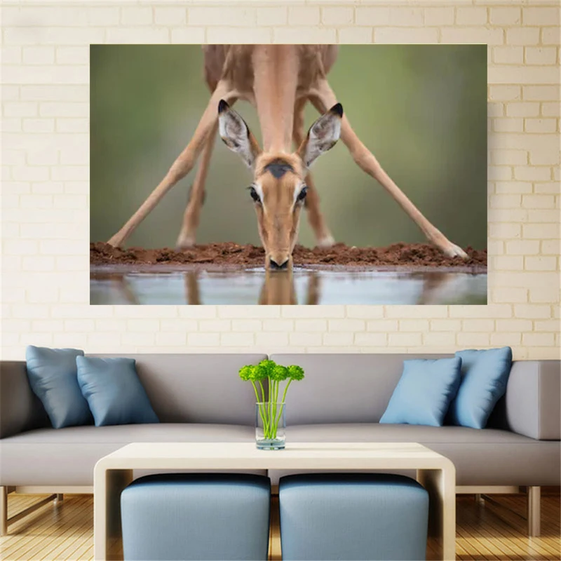 RELIABLI арт питьевой плакаты с оленем и принтами животными из плотной ткани Картины