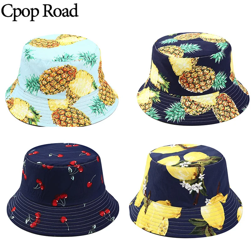 Cpop 7 узоров модные хлопковые шляпы высокого качества принт с фруктами Женская