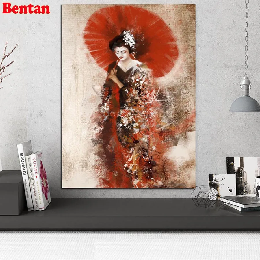 Полная квадратная Алмазная картина Япония Гейша женщина полная круглая вышивка