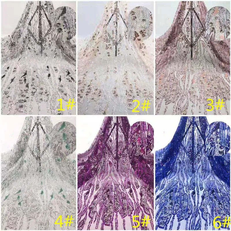 Французская сетка с вышивкой и блестками Африканское кружево нигерийская