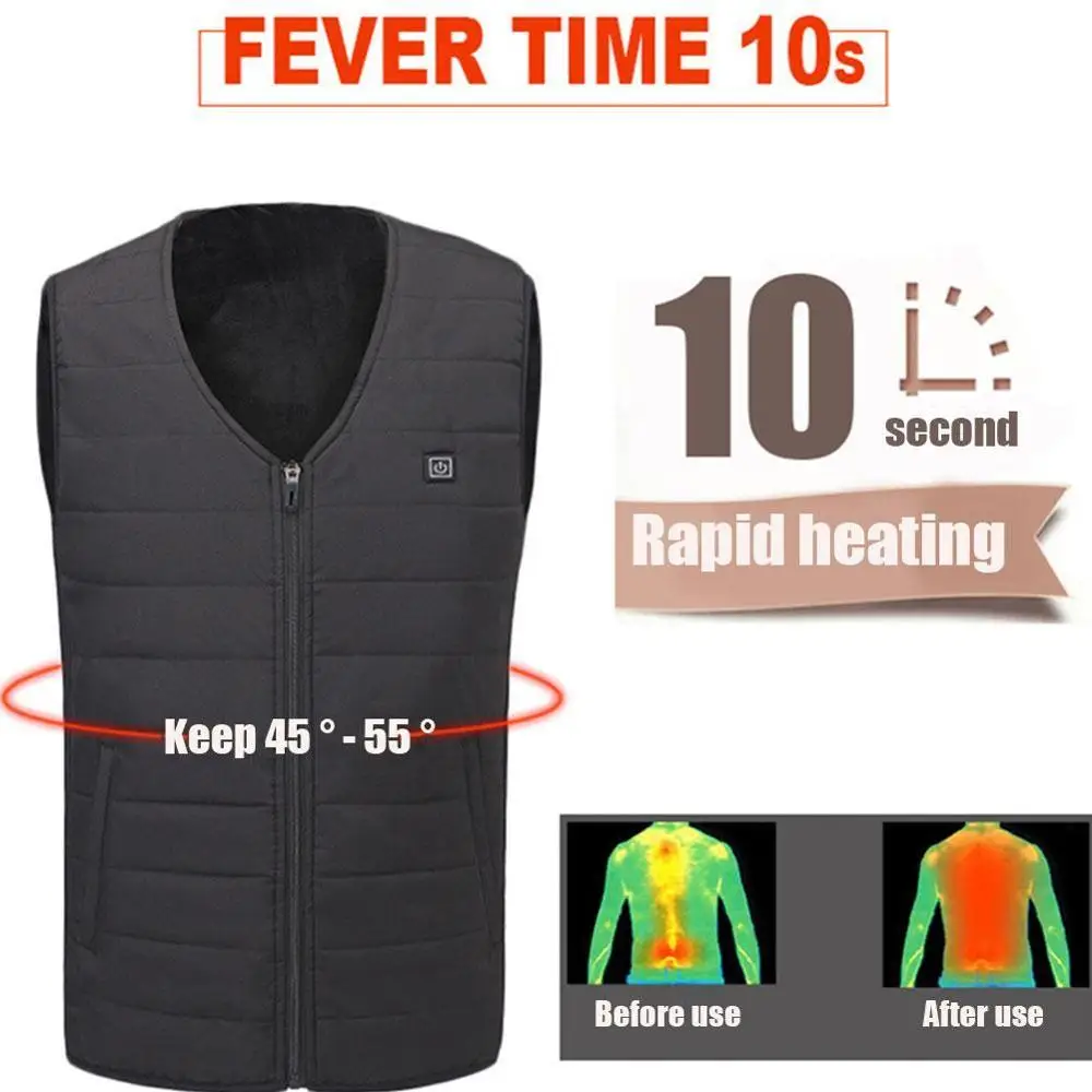 Мужской осенне зимний умный жилет из хлопка с подогревом инфракрасный USB Женский