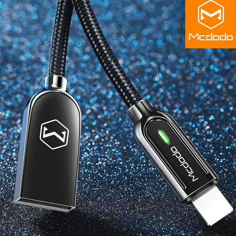 MCDODO для iPhone кабель автоматическое отключение USB кабель передачи данных для быстрой зарядки для iPhone XS MAX XR X 7 8 6s USB кабели зарядное устройство Шнур
