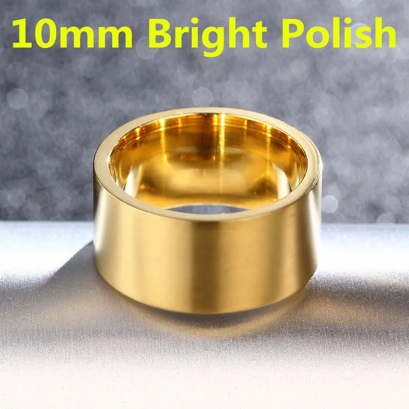 10mm Gold 10 мм ярко-серебристого цвета титановое кольцо для мужчин и женщин - Цвет основного камня: 10mm Gold