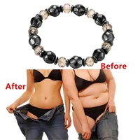 1pcs weight loss stone magnetic therapy slimming bracelets health care magnetic hematite stretch beaded bracelets for men women