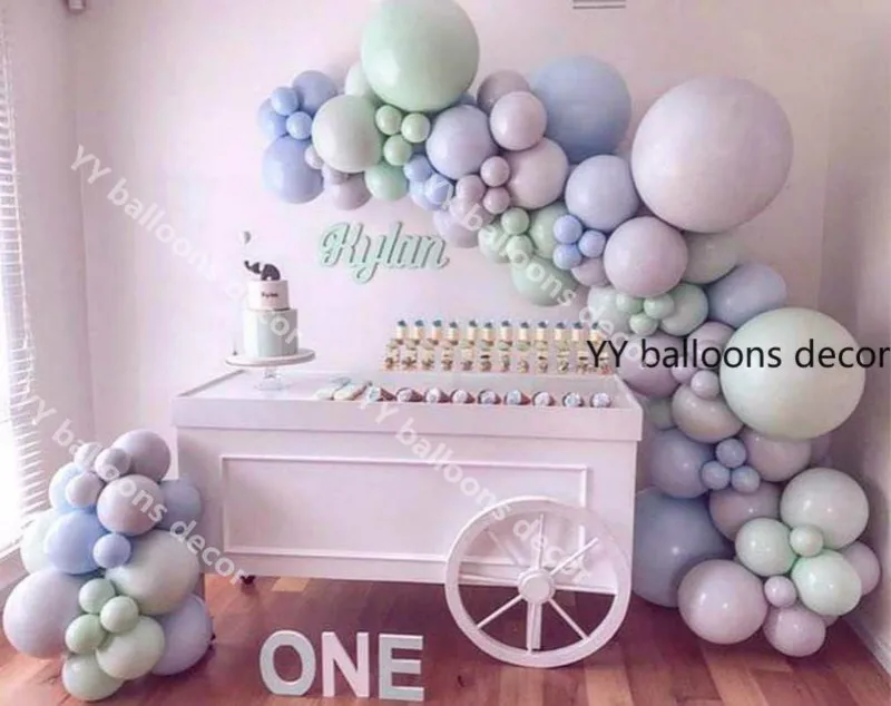 110pcs Maca Blue Gray Mint Balloons Garland Arch Kit Pastel 5/10/12/18inch Birthday Wedding Baby Shower Anniversary Party Decor | Дом и сад