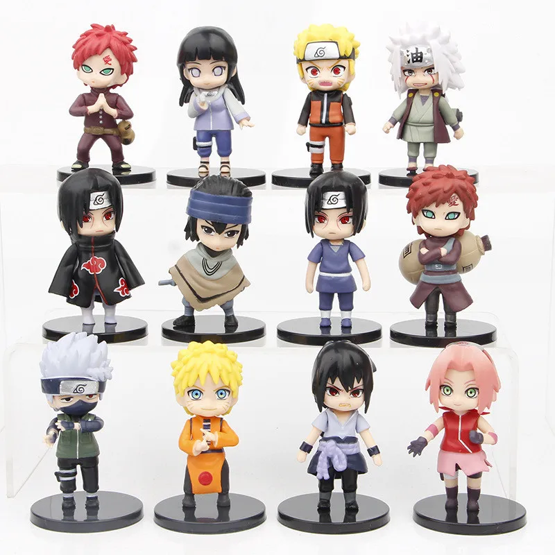 12 шт./лот Аниме фигурки Наруто из ПВХ Akatsuki Uchiha Itachi Madara Sasuke Kakashi куклы украшения