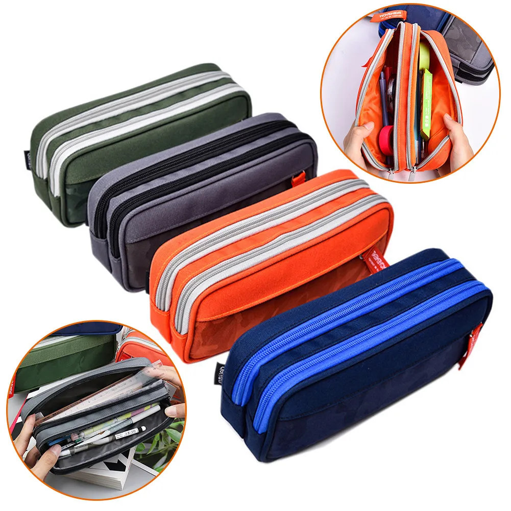 

Large Pencil Case Boys Girls Clear Pen Case Box Bag With Zipper Pouch Organizer Large-capacity Double-layer Multifunctional