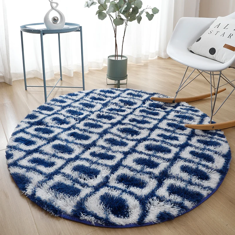 

Plush Round Carpet Study Room Living Room Coffee Table Bedroom Rug Child Crawling Carpet Thick Soft Skin-friendly Non-odor Rug
