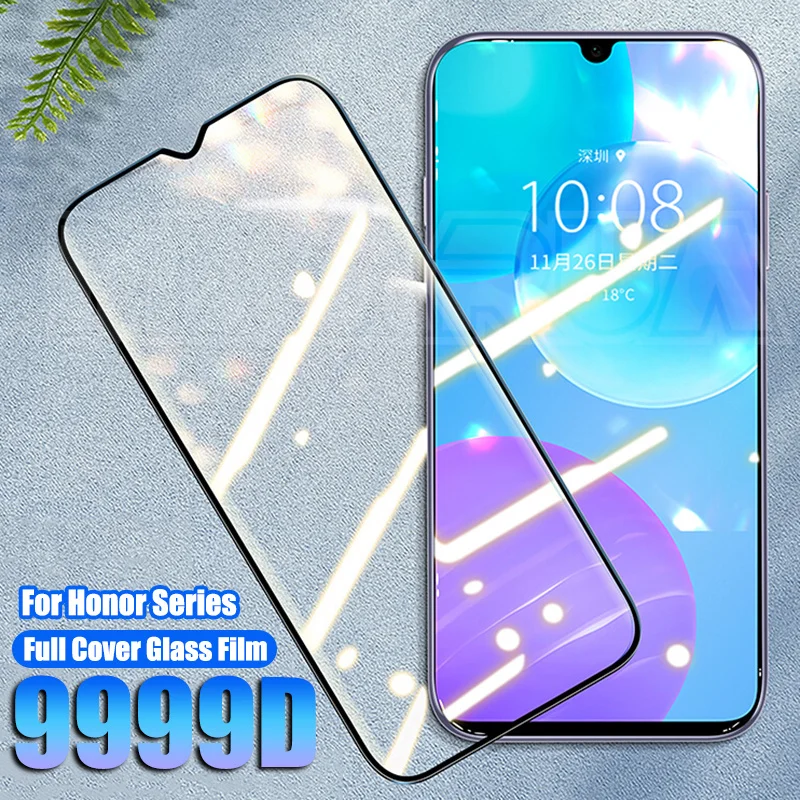 Закаленное стекло 9999D для Huawei Honor 30 20 10 Lite V30 Pro V20 V10 Защитная пленка экрана 9 30i 20i 10i