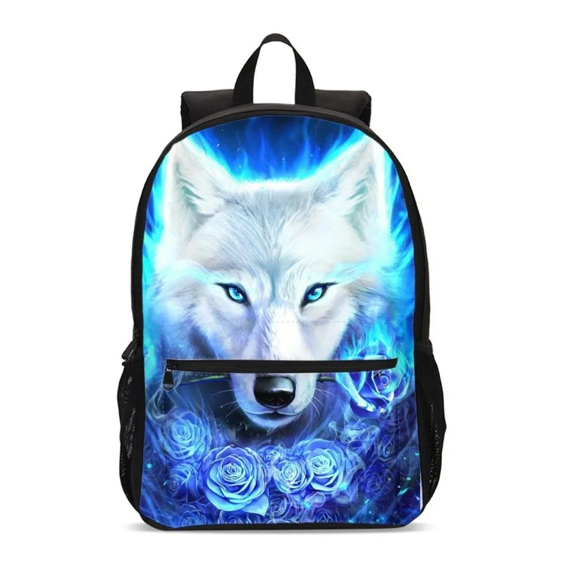 

Backpacks For Boys Girls Floral Cool Animal Wolf 3D Printing School Bag Teenager Bookbag Travel Laptop Backbag Mochila Escolar