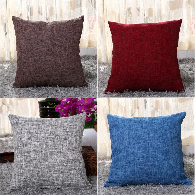 53 недели льняная однотонная Подушка наволочка 13 цветов подушка для гостиной