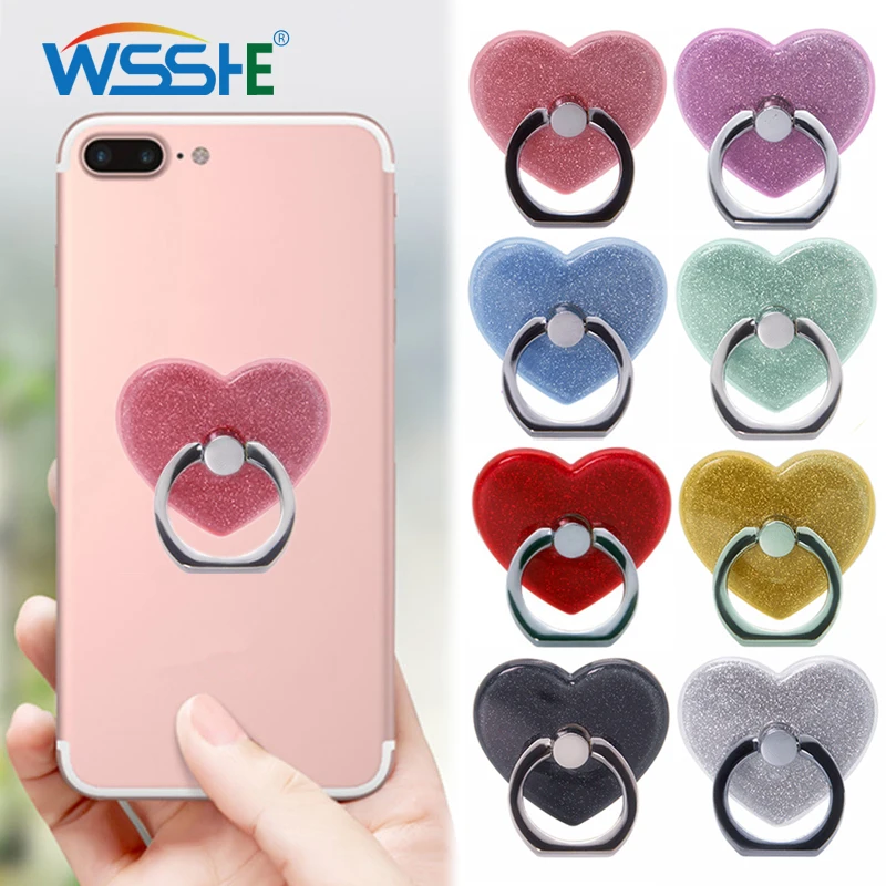 

Phone Ring Holder for Tablet Mobile Phone Holder Stand Universal Phone grip Heart-shaped Finger Ring Holder Car Mount Stand