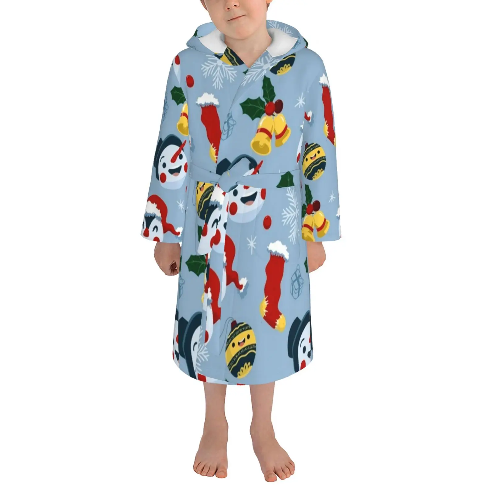 

Рождественские подарки, высококачественные детские пижамы, толстая зимняя одежда средней длины, носки, ночная рубашка со снеговиком и коло...