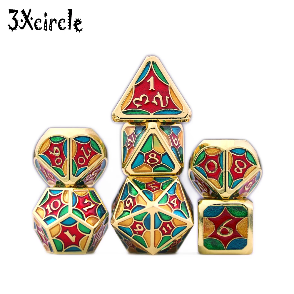 Металлические кости набор многогранных кубиков настольные игры игрушки