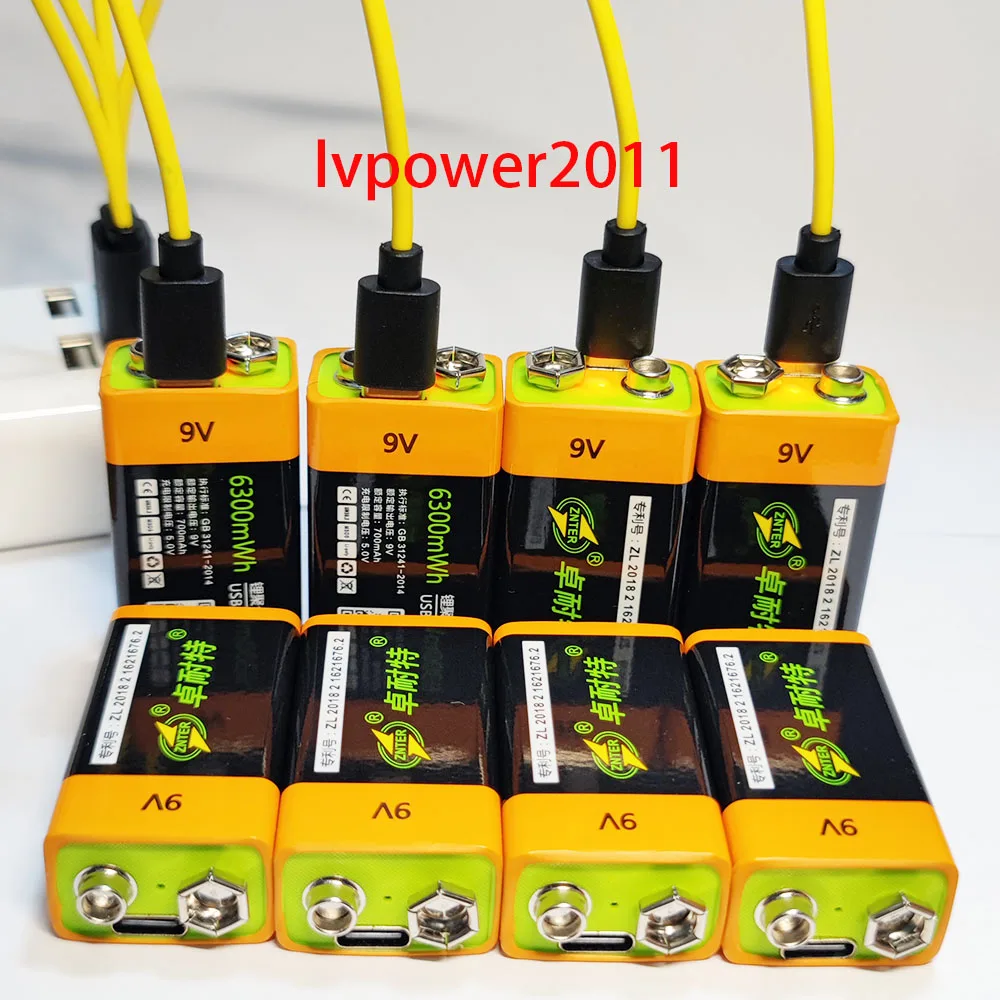 Аккумулятор ZNTER 9 В МВт/ч USB перезаряжаемый литий-полимерный аккумулятор для
