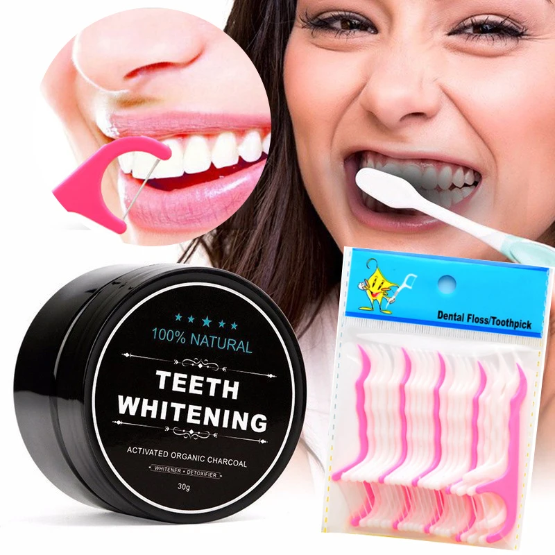 

Teeth Whitening Powder Natural Activated Charcoal Powder Toothpaste Removes Plaque Stains Dental Tools Oral Hygiene Cleaning