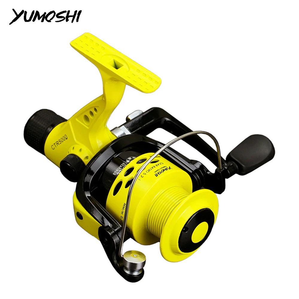 

YUMOSHI Carp Fishing Reel Plastic Spool Spinning Reel Folding Handle Line Spool Saltwater Fishing Accessories Sea 5.2:1 12BB New