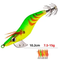 1pcs 7 5 15g 2 3 6 colors squid bait wooden shrimp jig hook fishing octopus lures cuttlefish artificial jigging lure with bag