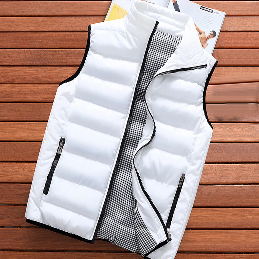 Мужские куртки жилеты зимний мужской теплый жилет без рукавов клетчатый со
