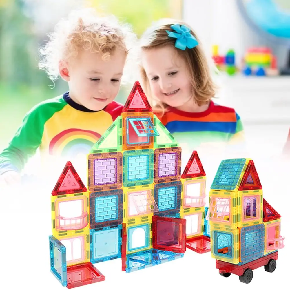 

45 шт., магнитные блоки, дизайнерские строительные блоки, базовый набор, Магнитные Развивающие игрушки для детей, подарок