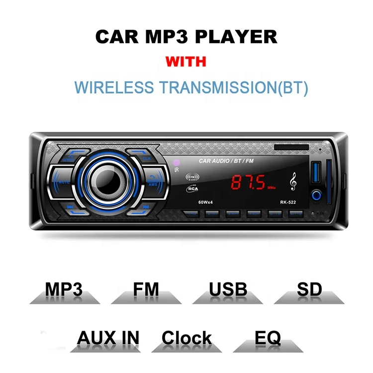 Автомобильный CD DVD-плеер Bluetooth Стерео FM MP3-плеер аудио зарядное устройство USB SD AUX