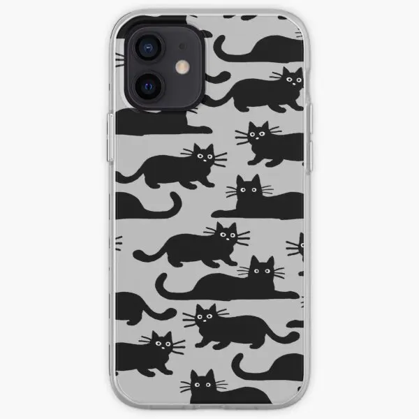 

Чехол для телефона с черной кошкой для iPhone 6, 6S, 7, 8 Plus, 5 5S SE, 11, 12, 13 Pro Max, Mini, X, XS, XR Max, цветочный силиконовый мягкий модный узор из ТПУ