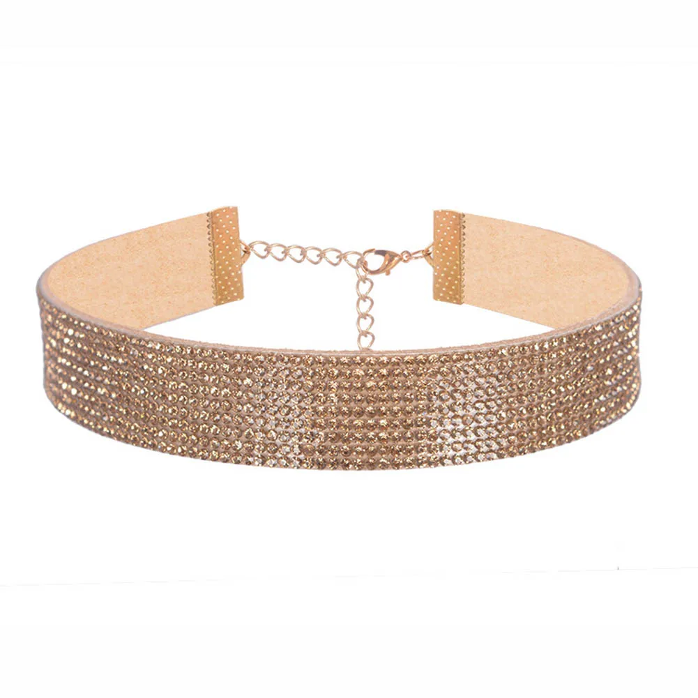 Fashion Charm Collar Fashion Jewelry Leather Velvet Full Shine Choker Necklace