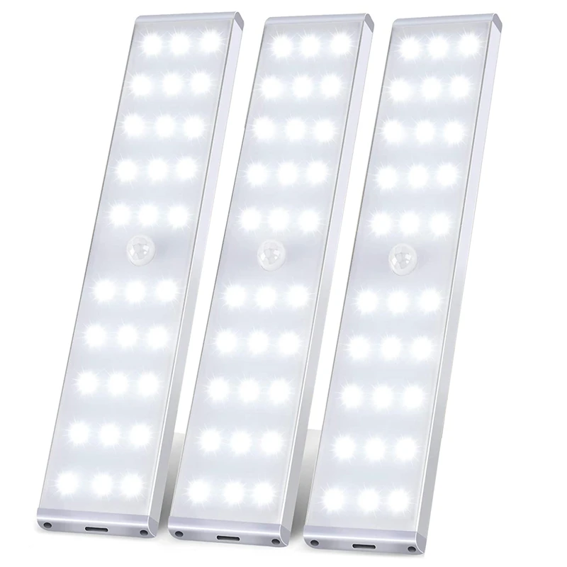 

Promotion! 30 Super Bright Motion Sensor Closet Light, Screen Illumination& Rechargeable Cabinet LED Lighting, Under Cabinet -3P