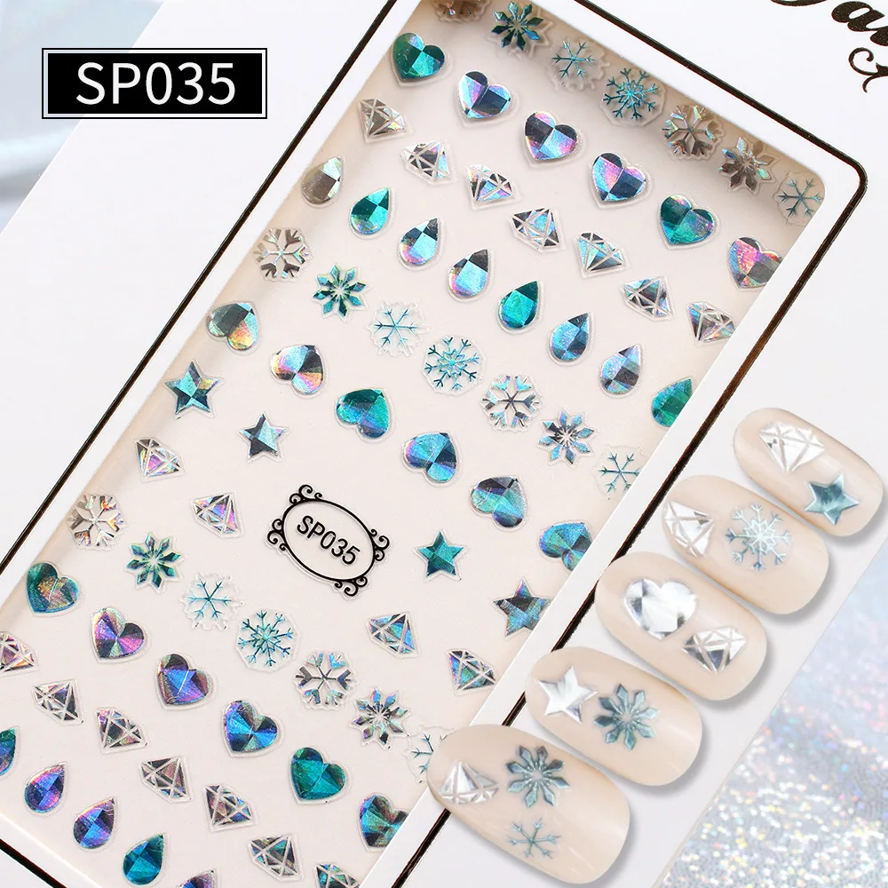 1 шт. Рождественская 3D наклейка для ногтей с изображением серебряного оленя