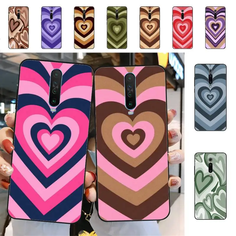 

YNDFCNB Heart Circle Phone Case for Redmi 5 6 7 8 9 A 5plus K20 4X 6 cover