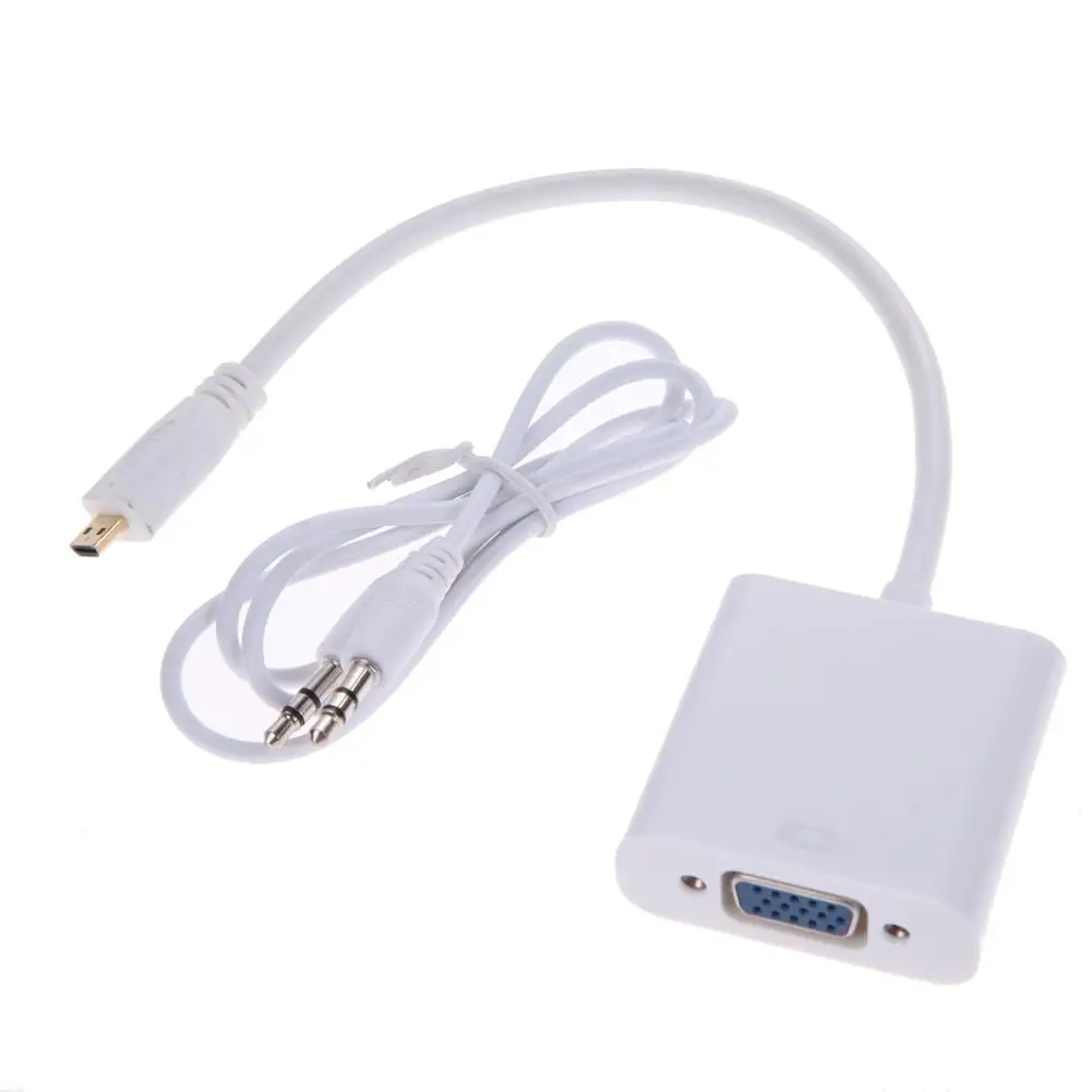 1080P Micro HDMI совместимый преобразователь VGA с HD аудио видео адаптером кабель для ПК