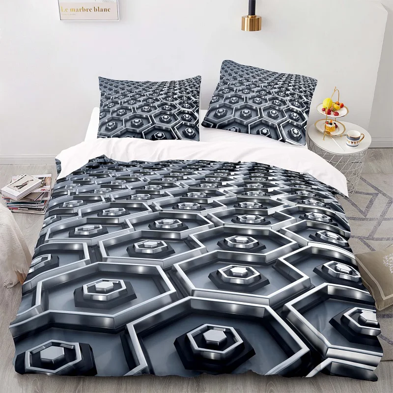 

Nordic Style Golden Yellow Hexagon Pattern 140200 Duvet Cover Set With Pillowcase, 240220 Quilt Cover, Extra Large Duvet Cover