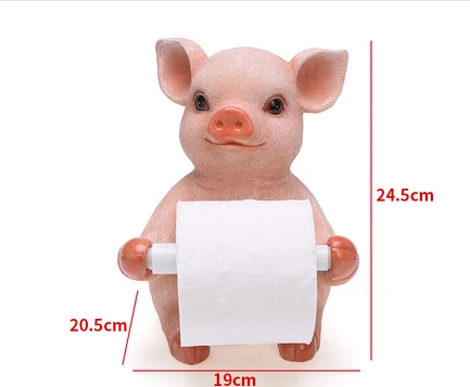 pig Декоративная коробка для салфеток с обезьяной, держатель рулона из смолы, прочный держатель для ванной комнаты, милые животные, стол, Тип сиденья, туалетная бумага, канистра - Цвет: pig