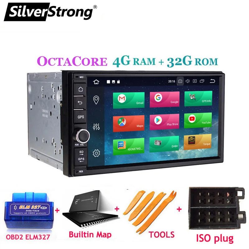706X5 OBD SilverStrong " IPS lcd двойной Din Android9.0 Универсальный 2Din DVD Android автомобильный gps Радио Универсальный 7 дюймов авто стерео 2din 706 - Цвет: 706X5 OBD